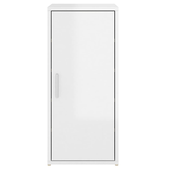 Airell High Gloss Shoe Storage Cabinet With 5 Shelves In White_5