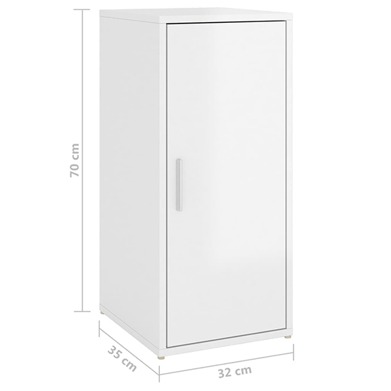 Airell High Gloss Shoe Storage Cabinet With 5 Shelves In White_7