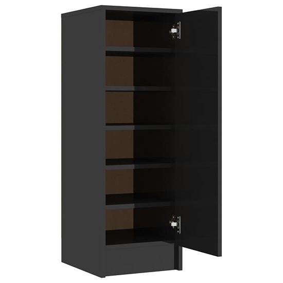 Airell High Gloss Shoe Storage Cabinet With 6 Shelves In Black_3