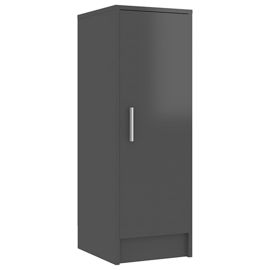 Airell High Gloss Shoe Storage Cabinet With 6 Shelves In Grey_3