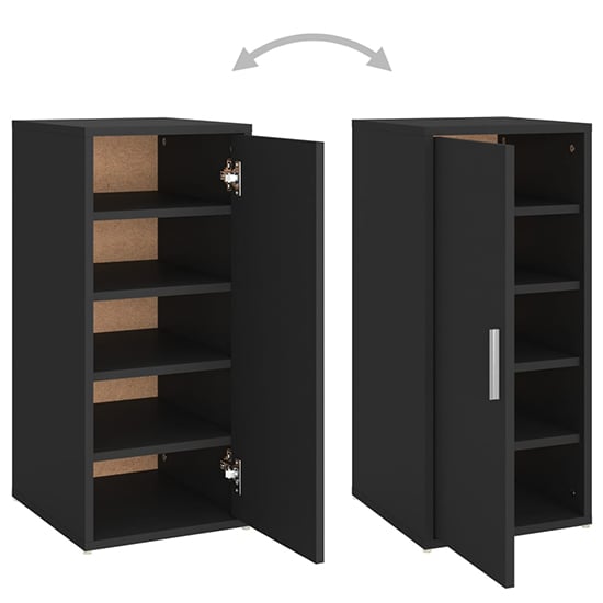 Airell Wooden Shoe Storage Cabinet With 5 Shelves In Black_6