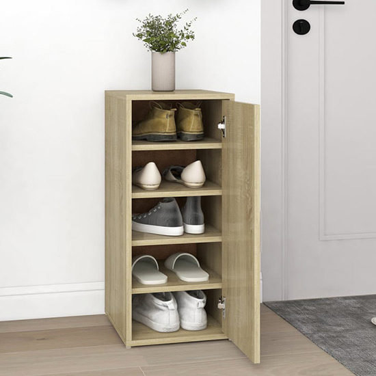 Airell Shoe Storage Cabinet With 5 Shelves In Sonoma Oak