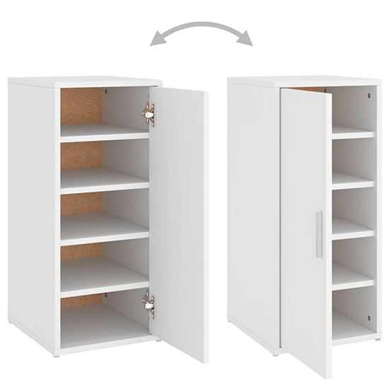 Airell Wooden Shoe Storage Cabinet With 5 Shelves In White
