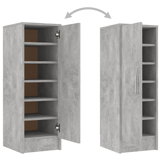 Airell Shoe Storage Cabinet With 6 Shelves In Concrete Effect
