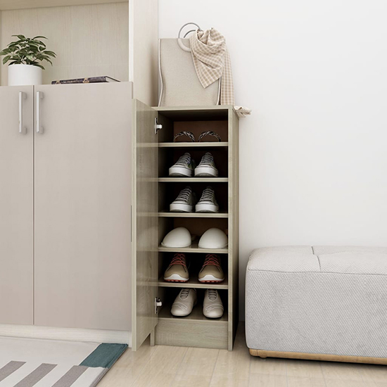 Airell Shoe Storage Cabinet With 6 Shelves In Sonoma Oak