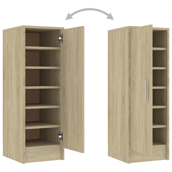 Airell Shoe Storage Cabinet With 6 Shelves In Sonoma Oak