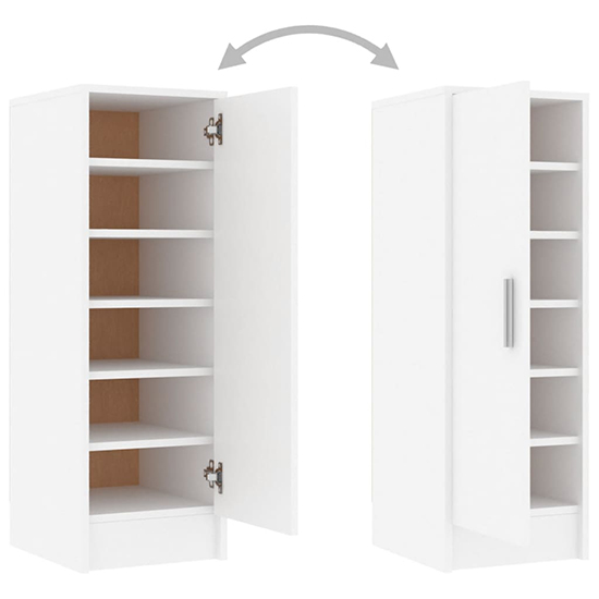 Airell Wooden Shoe Storage Cabinet With 6 Shelves In White