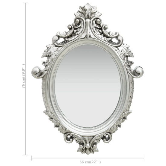 Airlia Castle Style Wall Mirror In Silver