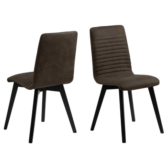 Airway Anthracite Fabric Dining Chairs In Pair