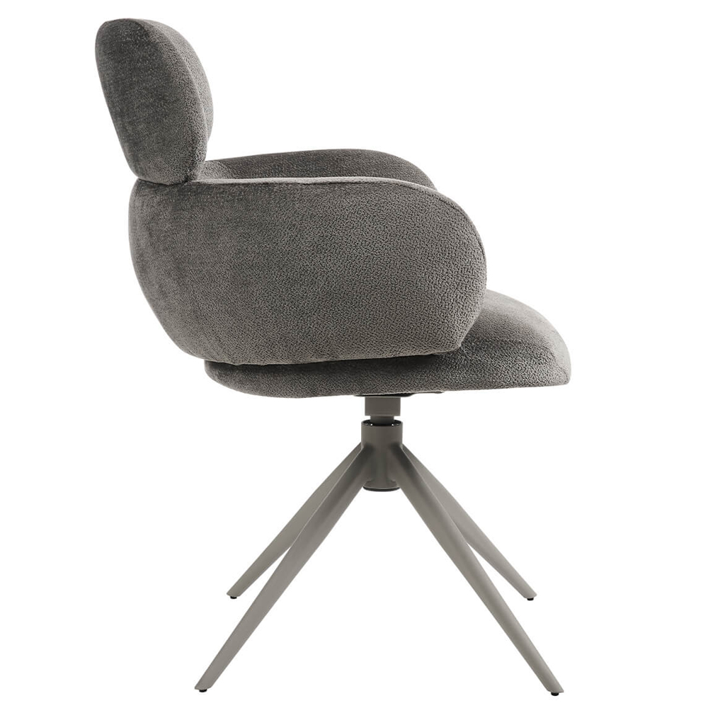 Airway Mocha Fabric Dining Chairs With Metal Legs In Pair