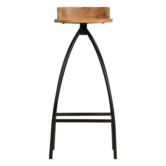 Aitana Natural Wooden Bar Stools With Steel Frame In A Pair