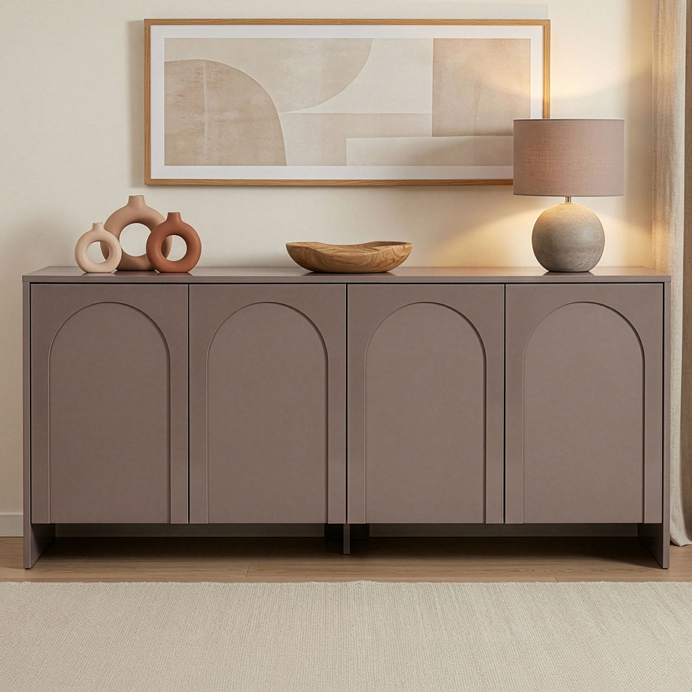 Aiven Wooden Sideboard with 4 Doors in Atlas