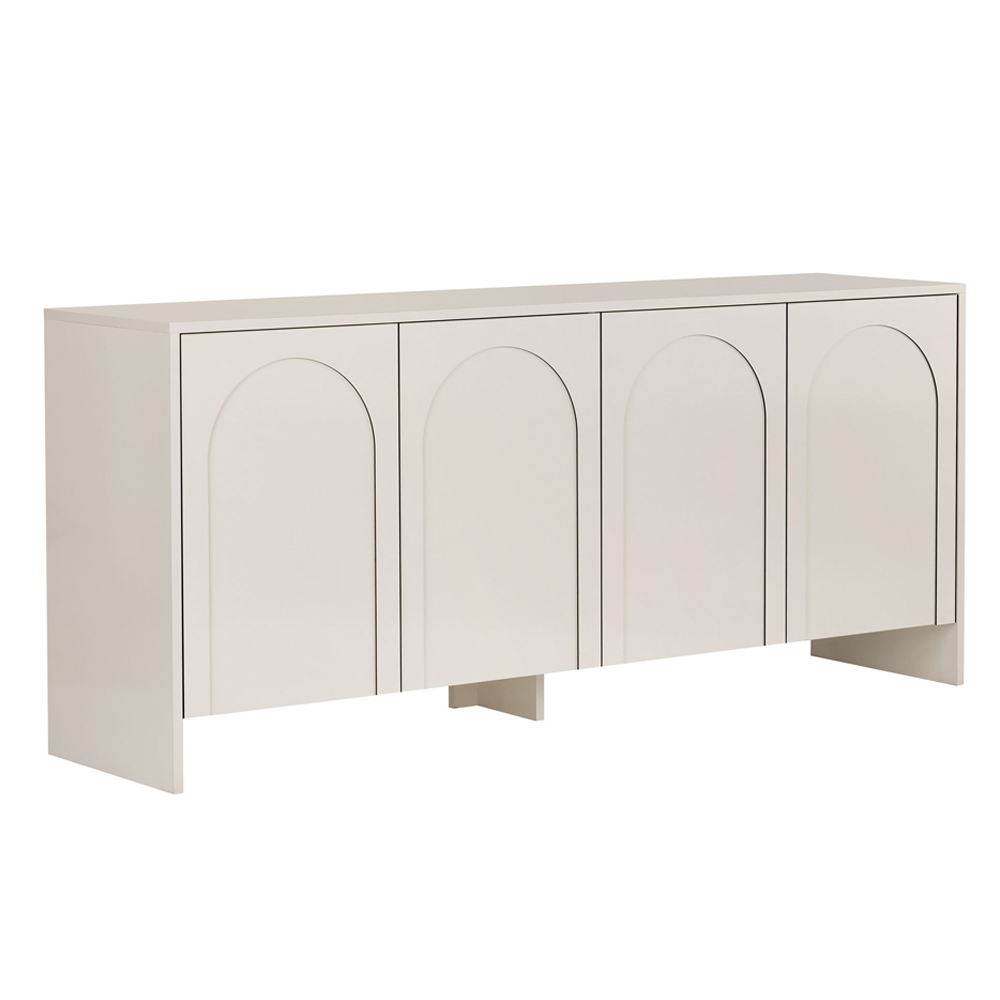 Aiven Wooden Sideboard with 4 Doors in Cream
