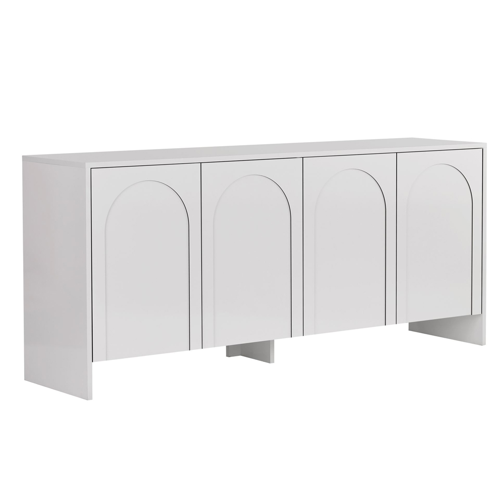 Aiven Wooden Sideboard with 4 Doors in White
