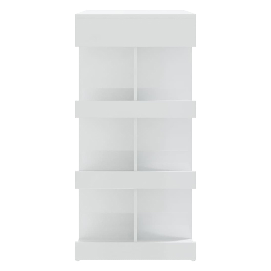 Aiza 100cm High Gloss Bar Table With Storage Rack In White