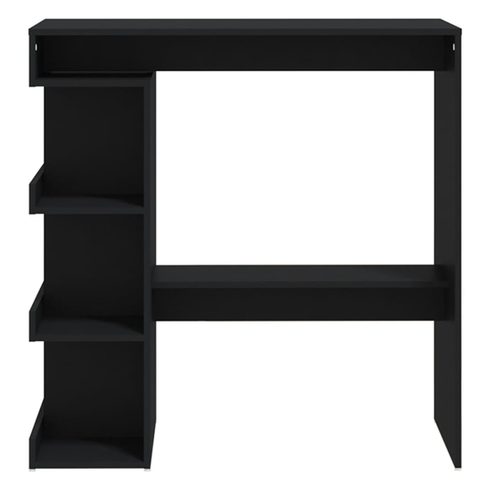 Aiza 100cm Wooden Bar Table With Storage Rack In Black