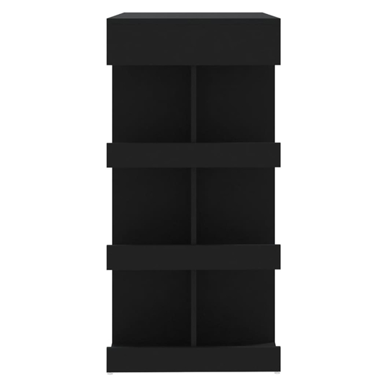 Aiza 100cm Wooden Bar Table With Storage Rack In Black