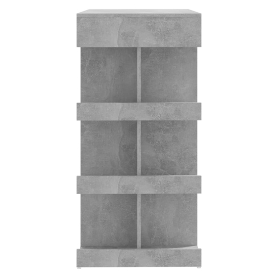 Aiza 100cm Wooden Bar Table With Storage Rack In Concrete Effect