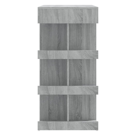 Aiza 100cm Wooden Bar Table With Storage Rack In Grey Sonoma