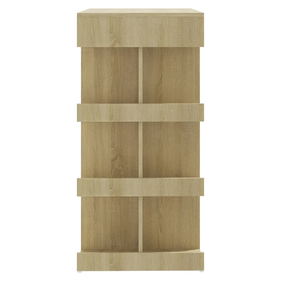 Aiza 100cm Wooden Bar Table With Storage Rack In Sonoma Oak
