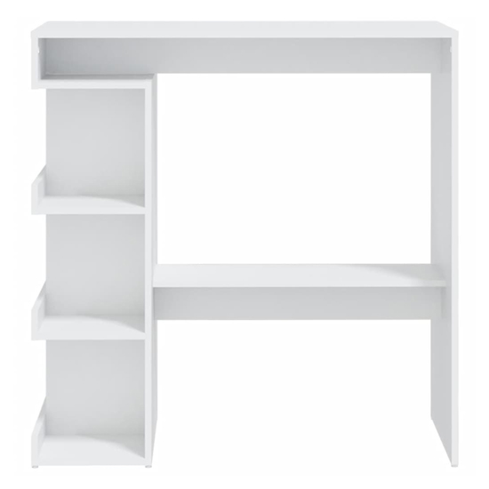 Aiza 100cm Wooden Bar Table With Storage Rack In White