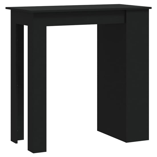 Aiza 102cm Wooden Bar Table With Storage Rack In Black