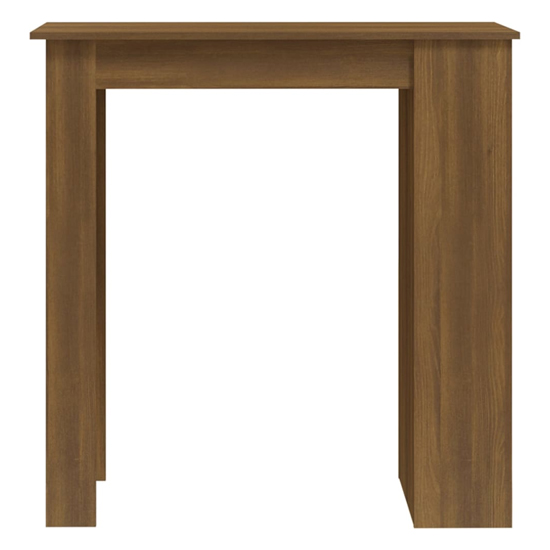 Aiza 102cm Wooden Bar Table With Storage Rack In Brown Oak