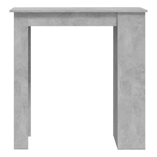 Aiza 102cm Wooden Bar Table With Storage Rack In Concrete Effect