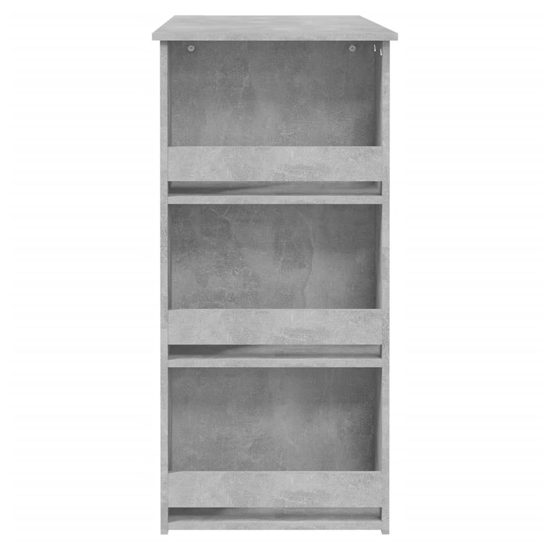 Aiza 102cm Wooden Bar Table With Storage Rack In Concrete Effect