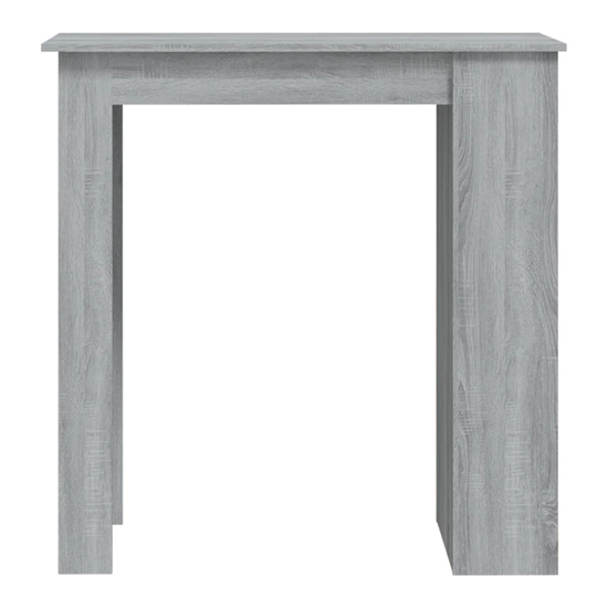 Aiza 102cm Wooden Bar Table With Storage Rack In Grey Sonoma