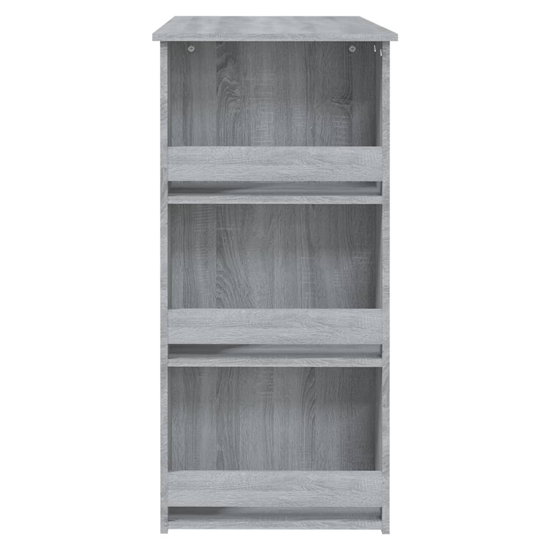 Aiza 102cm Wooden Bar Table With Storage Rack In Grey Sonoma
