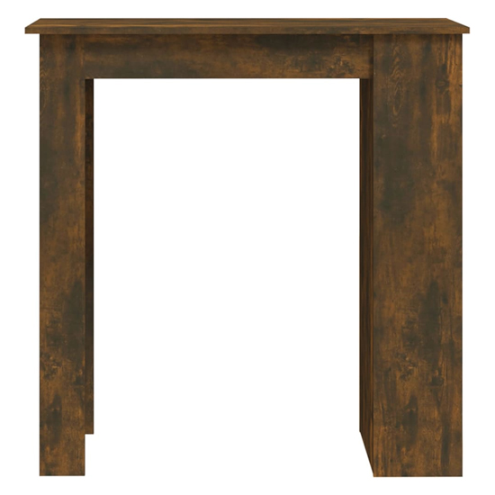 Aiza 102cm Wooden Bar Table With Storage Rack In Smoked Oak