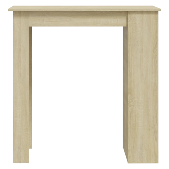 Aiza 102cm Wooden Bar Table With Storage Rack In Sonoma Oak