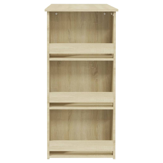 Aiza 102cm Wooden Bar Table With Storage Rack In Sonoma Oak