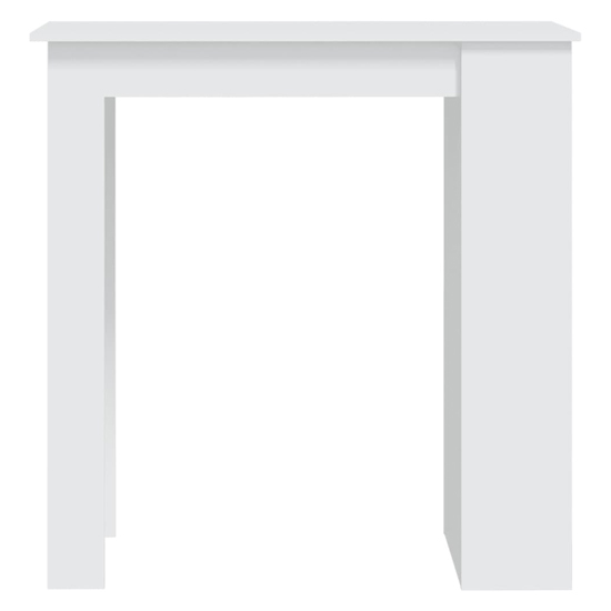 Aiza 102cm Wooden Bar Table With Storage Rack In White