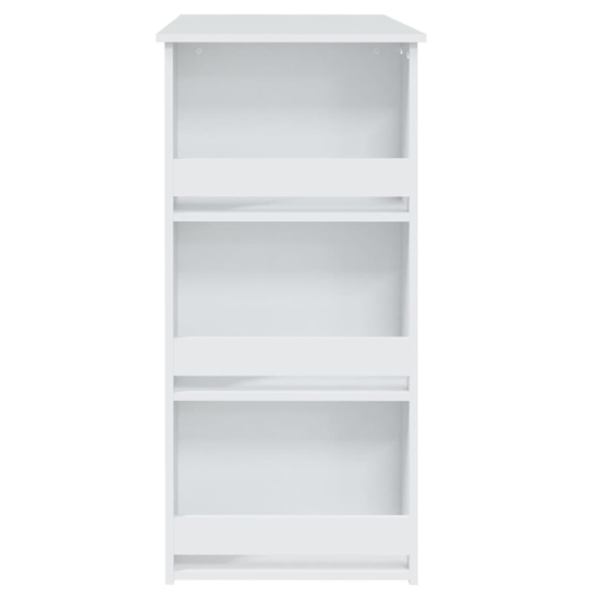Aiza 102cm Wooden Bar Table With Storage Rack In White