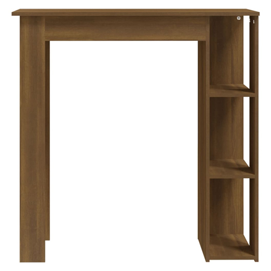 Aiza Wooden Bar Table With Shelf In Brown Oak