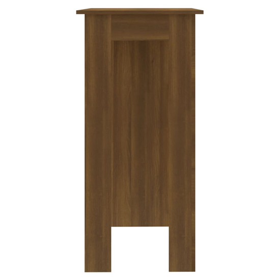 Aiza Wooden Bar Table With Shelf In Brown Oak