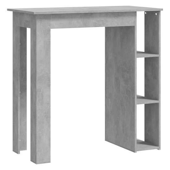 Aiza Wooden Bar Table With Shelf In Concrete Effect