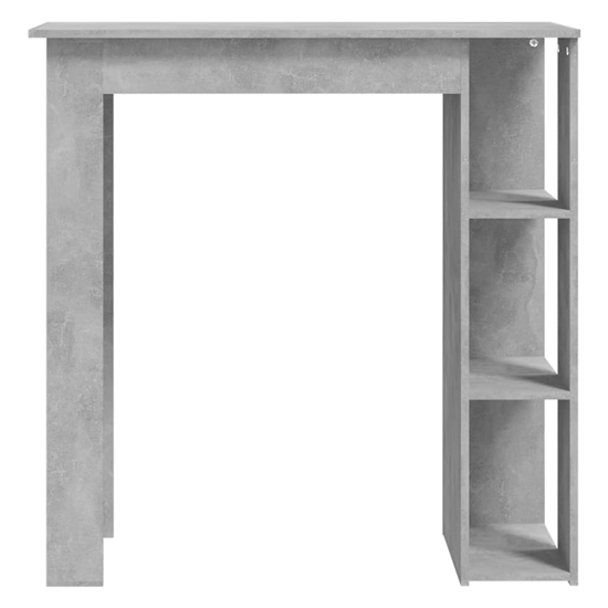 Aiza Wooden Bar Table With Shelf In Concrete Effect