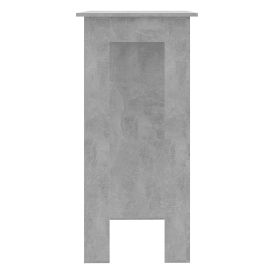 Aiza Wooden Bar Table With Shelf In Concrete Effect