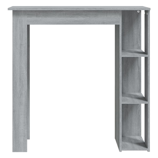 Aiza Wooden Bar Table With Shelf In Grey Sonoma