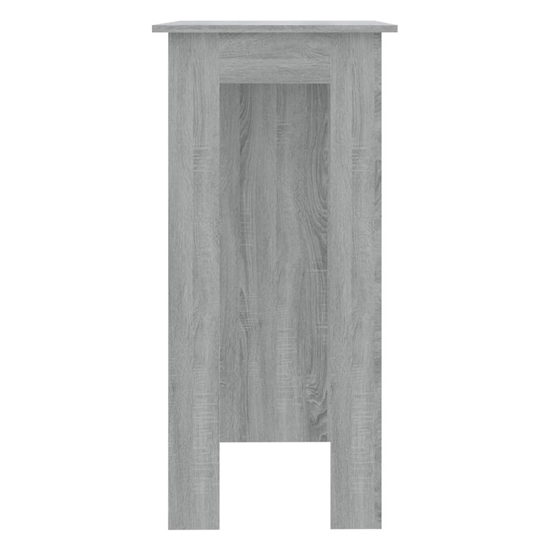 Aiza Wooden Bar Table With Shelf In Grey Sonoma