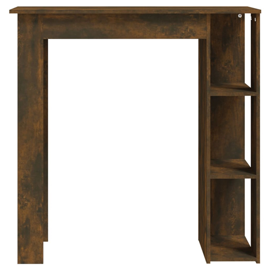 Aiza Wooden Bar Table With Shelf In Smoked Oak