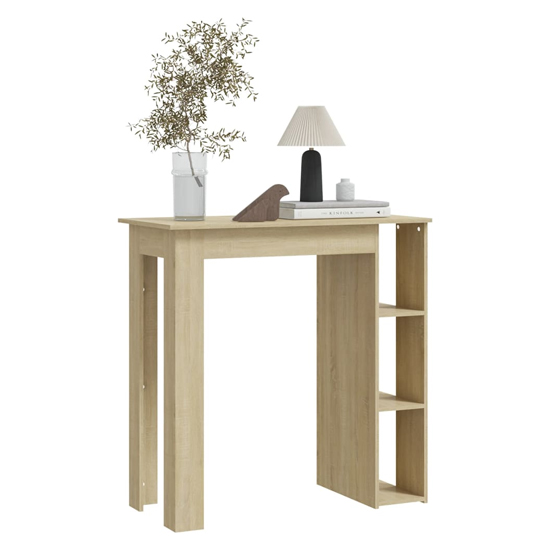 Aiza Wooden Bar Table With Shelf In Sonoma Oak