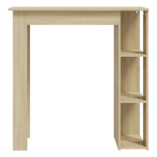 Aiza Wooden Bar Table With Shelf In Sonoma Oak