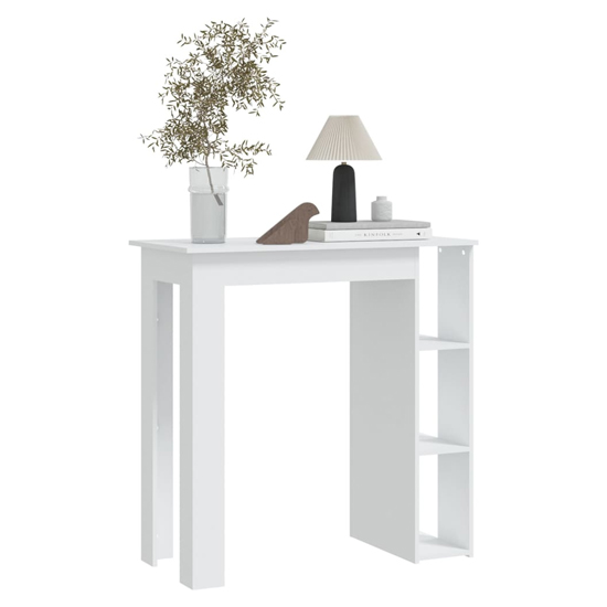 Aiza Wooden Bar Table With Shelf In White