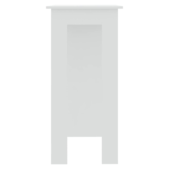 Aiza Wooden Bar Table With Shelf In White