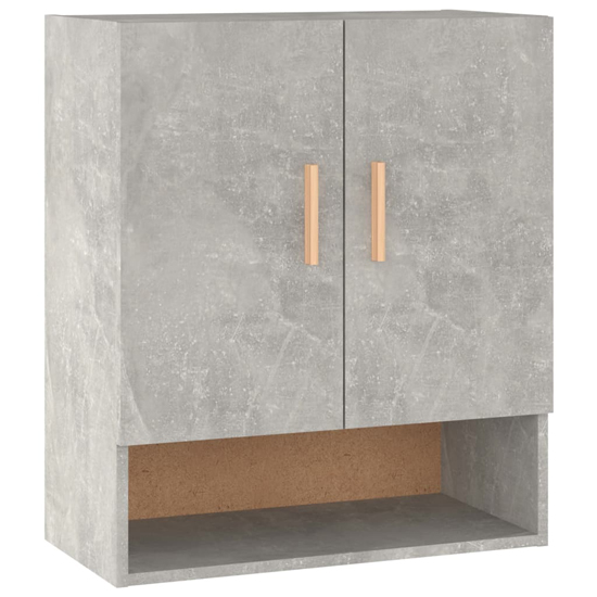 Aizza Wooden Wall Storage Cabinet With 2 Door In Concrete Effect