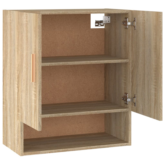 Aizza Wooden Wall Storage Cabinet With 2 Doors In Sonoma Oak